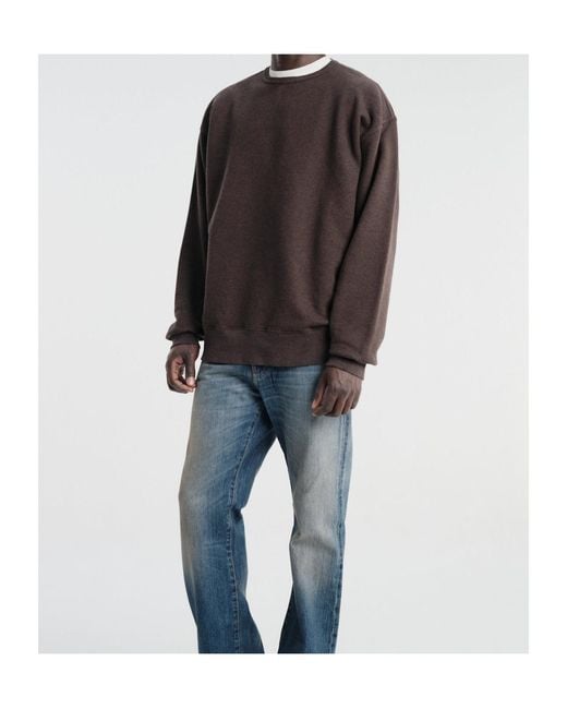 Maison Margiela Brown Denim-Patchwork Crew-Neck Sweatshirt for men