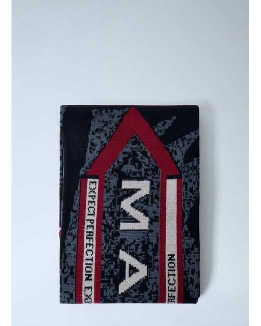 Martine Rose Blue Logo Intarsia Scarf for men