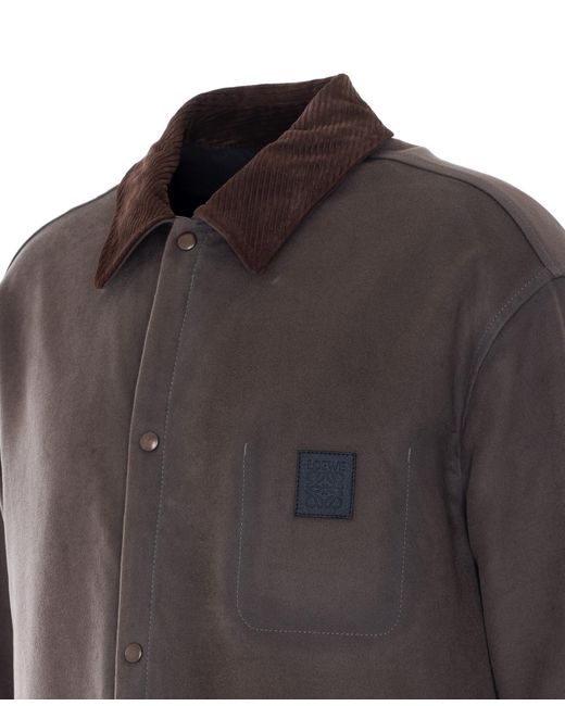 Loewe Brown Medium-Weight Brushed Overshirt for men