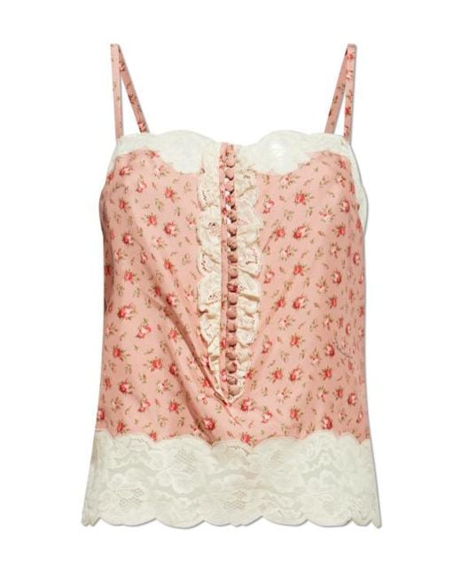 Dolce & Gabbana Pink Floral Motif Top