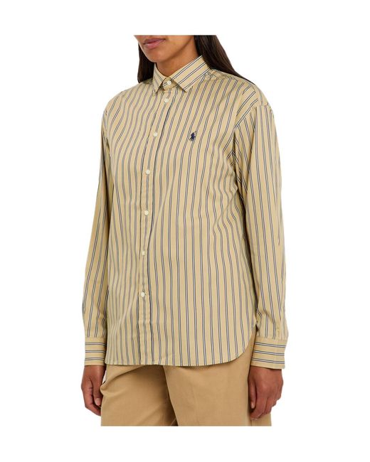 Polo Ralph Lauren Natural Striped Cotton-Poplin Shirt