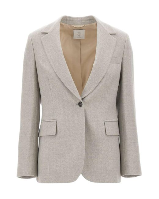 Eleventy Gray Single-Breasted Blazer