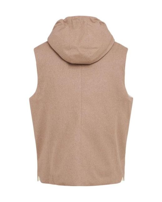 Brunello Cucinelli Natural Wool Down Vest for men