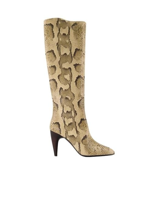 Isabel Marant Metallic Pointed-Toe Tall Boots