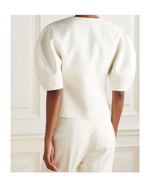 Gabriela Hearst White Waverly Crew Neck Top