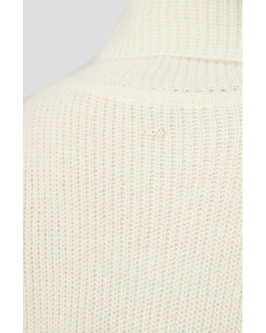 Boss White Boss Roll Neck Knitted Jumper