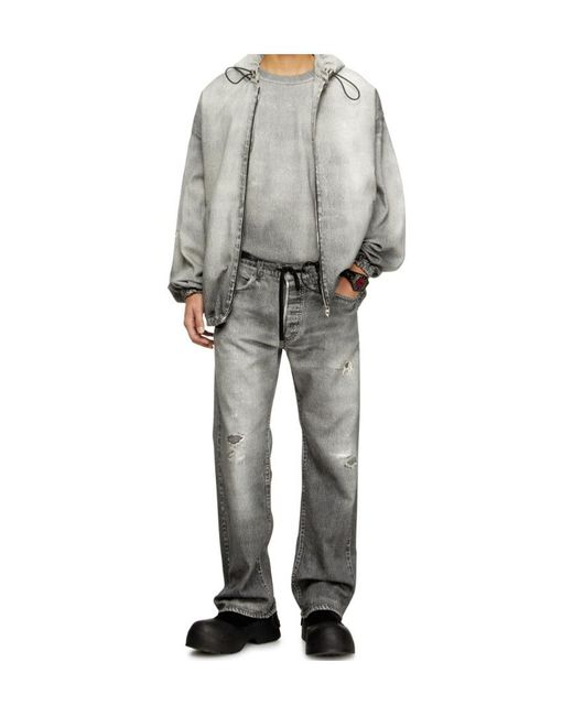DIESEL Gray 2080 D-Reel Relaxed Regular Wais Distressed Jeans for men