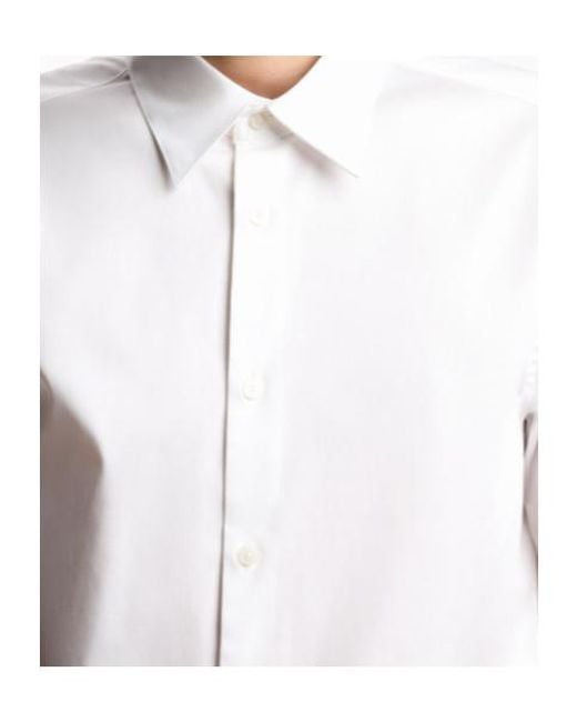 Emporio Armani White Button-Up Short-Sleeved Shirt for men