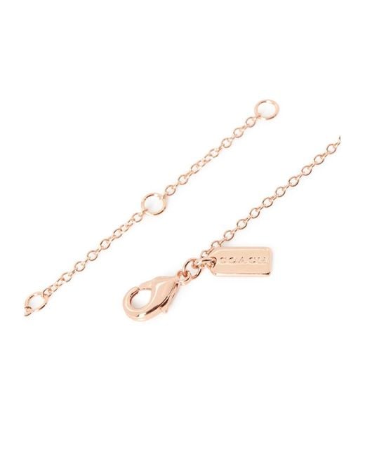 COACH White Two-Piece Set Including Pendant Necklace And Earrings
