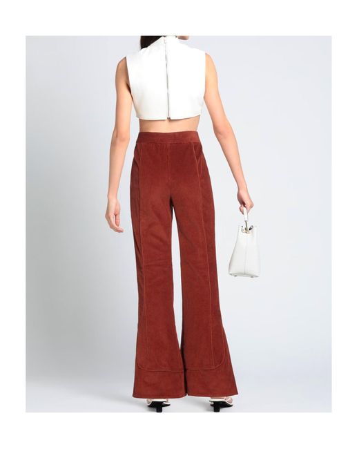 Farm Rio Red Button-Up Casual Pants