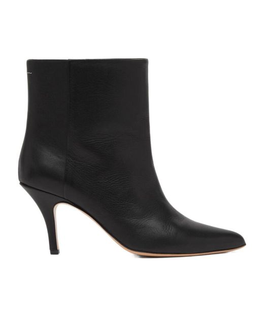 MM6 by Maison Martin Margiela Black Architype Heeled Ankle Boots