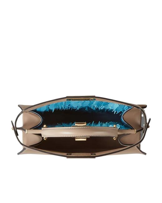 Fendi Blue Peekaboo Iseeu Medium Dove Leather Bag With Aquamarine Sequins