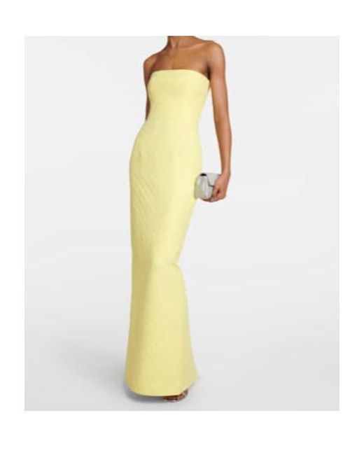 Emilia Wickstead Yellow Laelia Floral Jacquard Maxi Dress
