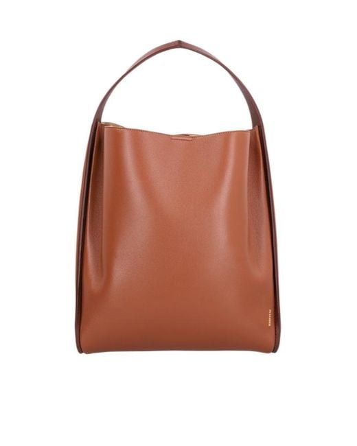 Jil Sander Brown Pivot Bucket Bag