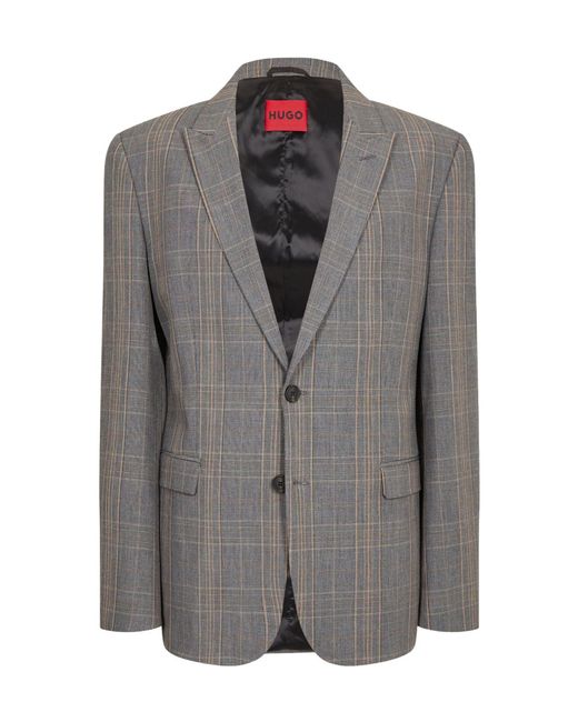 Boss Gray Classic Check Blazer for men
