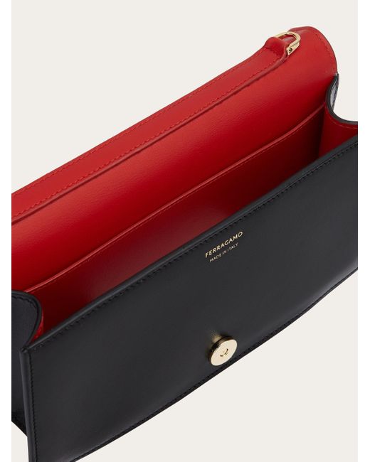 Ferragamo Black Ferragamo Double Gancini Mini Shoulder Bag
