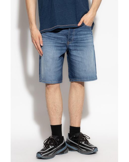 DIESEL Blue Regular Denim Shorts for men