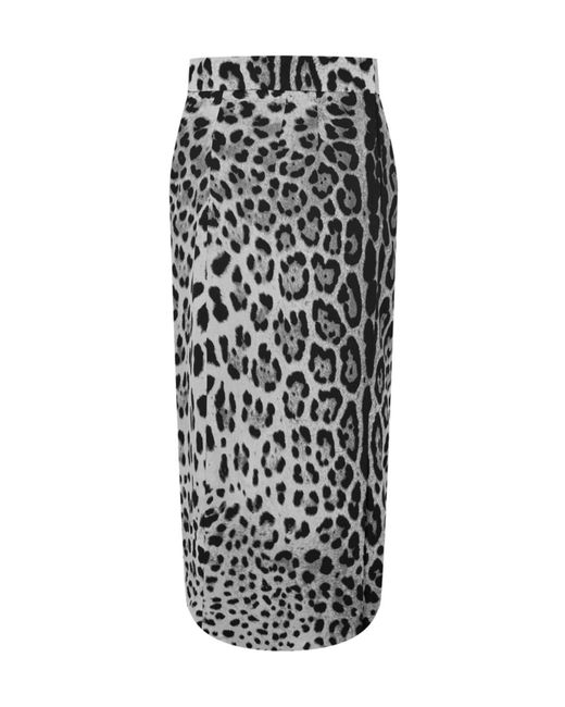 Dolce & Gabbana Black Animal Print Skirt