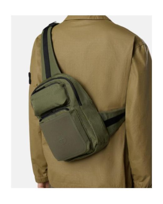 Stone Island Green Zip Patch Backpack for men