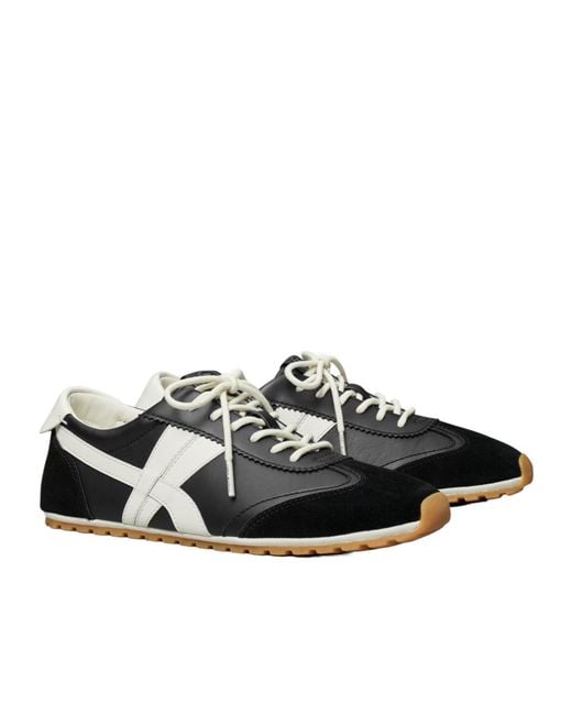 Tory Burch Black Hank Field Low-Top Sneakers