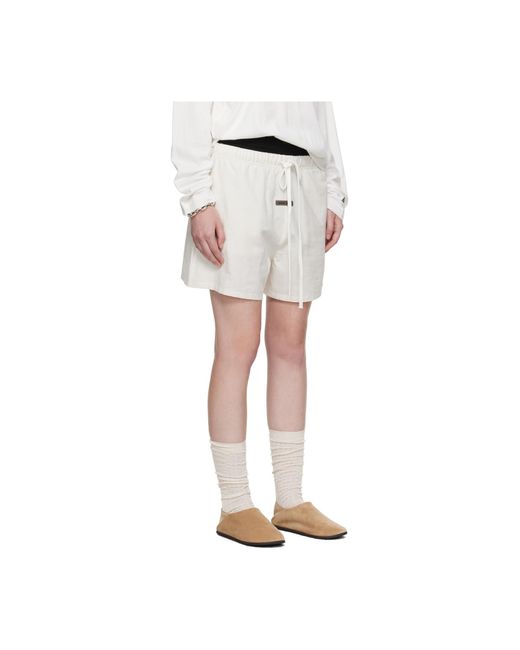Fear Of God White Elastic Waistband Shorts