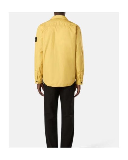Stone Island Yellow Long-Sleeved Casual Jacket for men