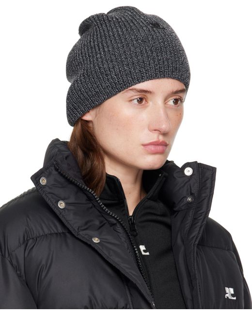 Courreges Blue Ribbed-Knit Beanie for men