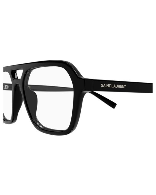 Saint Laurent White Eyewear Pilot Frame Glasses for men