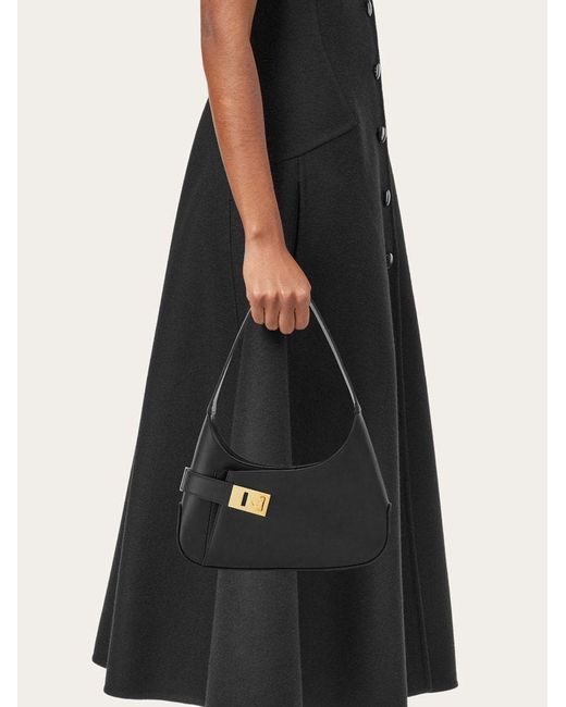 Ferragamo Black Ferragamo Asymmetric Pocket Hobo Bag