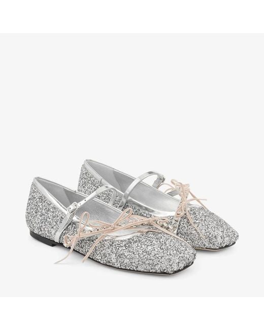 Jimmy Choo White 'Loli' Ballet Flats