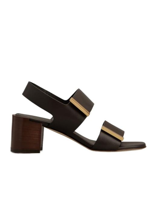 Tod's Black Block Heel Sandals