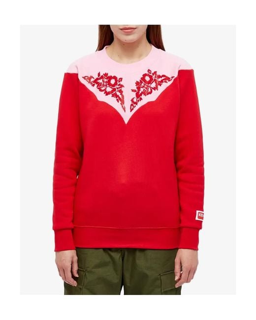 KENZO Red Floral Yoke Sweatshirt