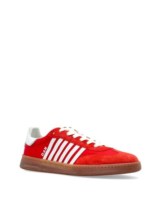 DSquared² Red Boxer Stripe Low-Top Sneakers for men