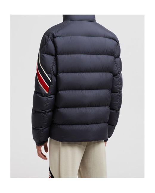 Moncler Blue Solayan Zip-Up Short Down Jacket for men