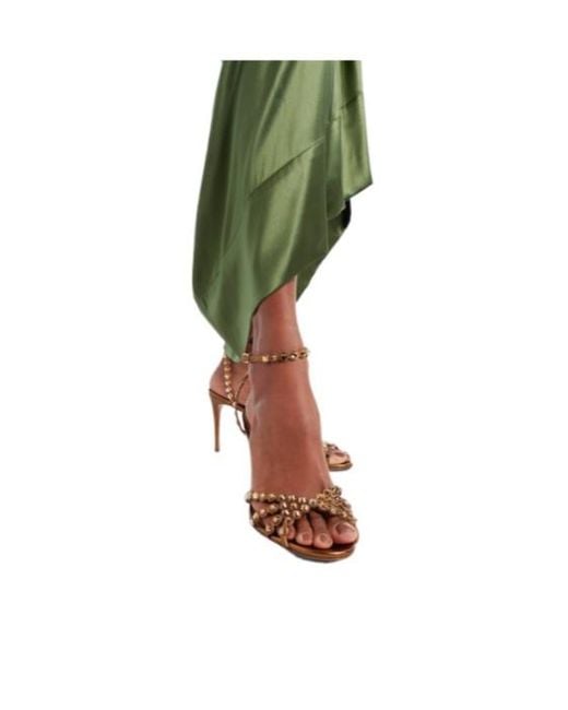 Aquazzura Metallic Crystal High-Heeled Sandals