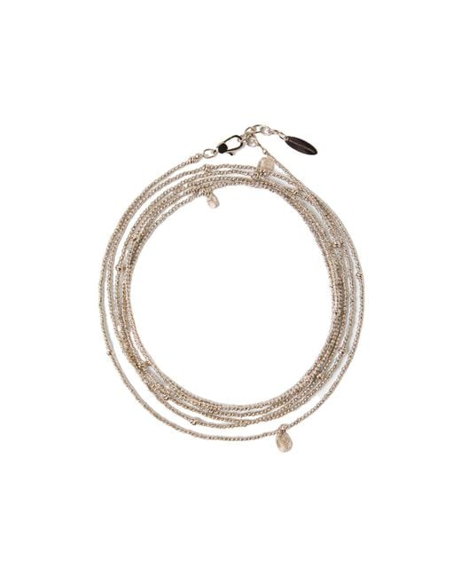 Brunello Cucinelli Metallic Sterling Wrap Bracelet