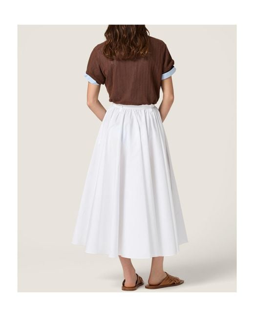 Miu Miu White Poplin Maxi-Skirt