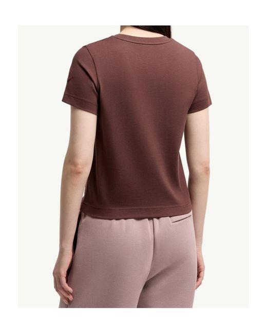 Moncler Brown Embroidered Bow Cotton T-Shirt
