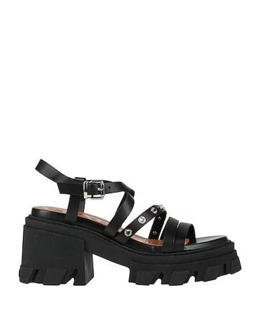 Ganni Black Leather Sandals