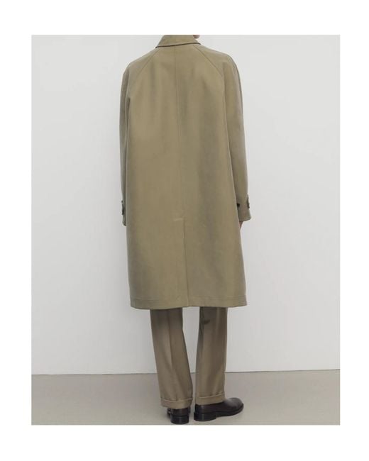 The Row Gray Wool-Silk Check Coat