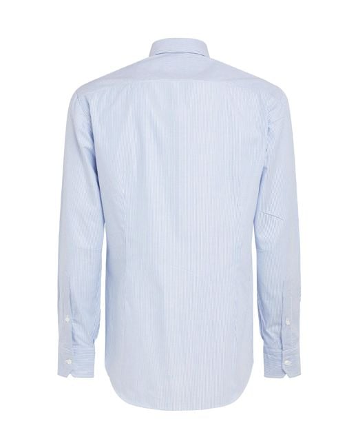 Salvatore Piccolo Blue Striped Shirt for men