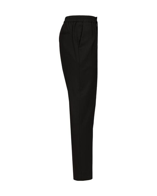 Paul Smith Black Elasticated-Waist Wool Trousers for men