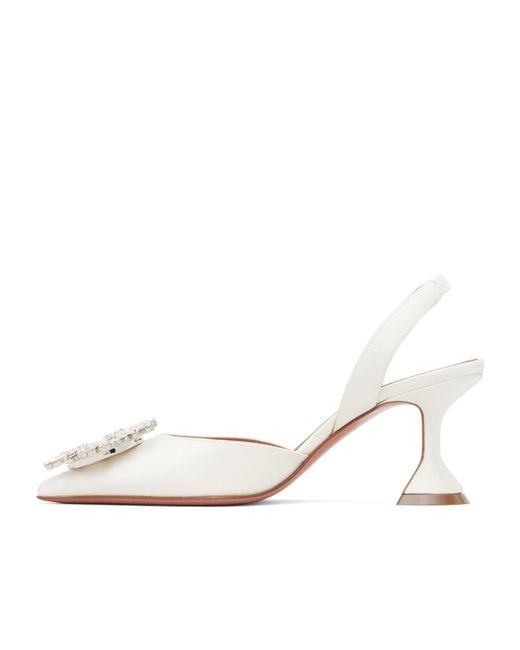 AMINA MUADDI Natural Begum Sling 70 Pointed-Toe High-Heeled Sandals