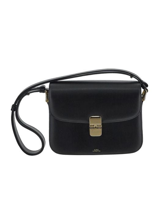 A.P.C. Black Logo Embossed Shoulder Bag