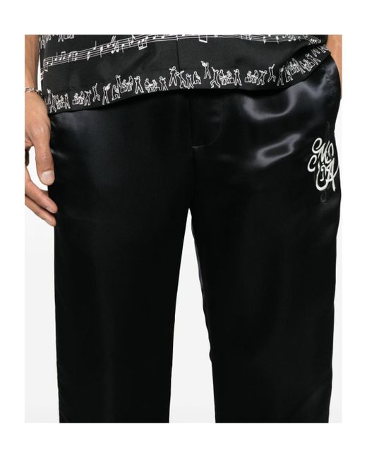 Amiri Black Ma Music Note Drawstring Track Trousers for men