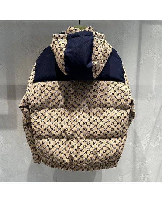 Gucci Multicolor All-Over Logo Print Puffer Coat for men