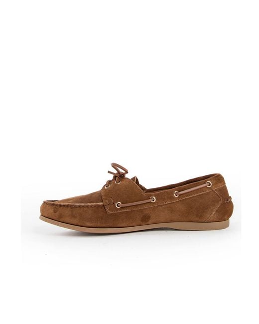 Tom Ford Brown Squared Toe Lace-Up Boat Shoes for men