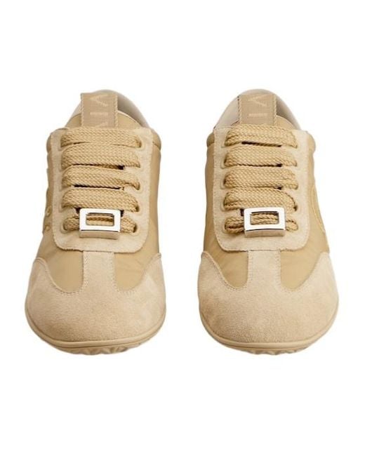 Roger Vivier Natural Viv Low Embroidered-Logo Sneakers