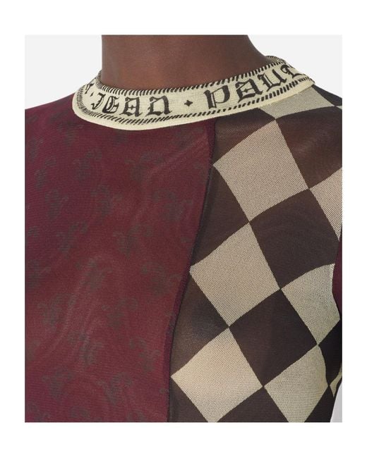 Jean Paul Gaultier Purple Patchwork Long-Sleeves Top