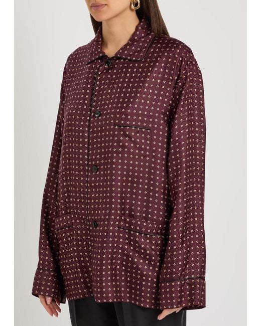 Saint Laurent Purple Patterned Silk Shirt